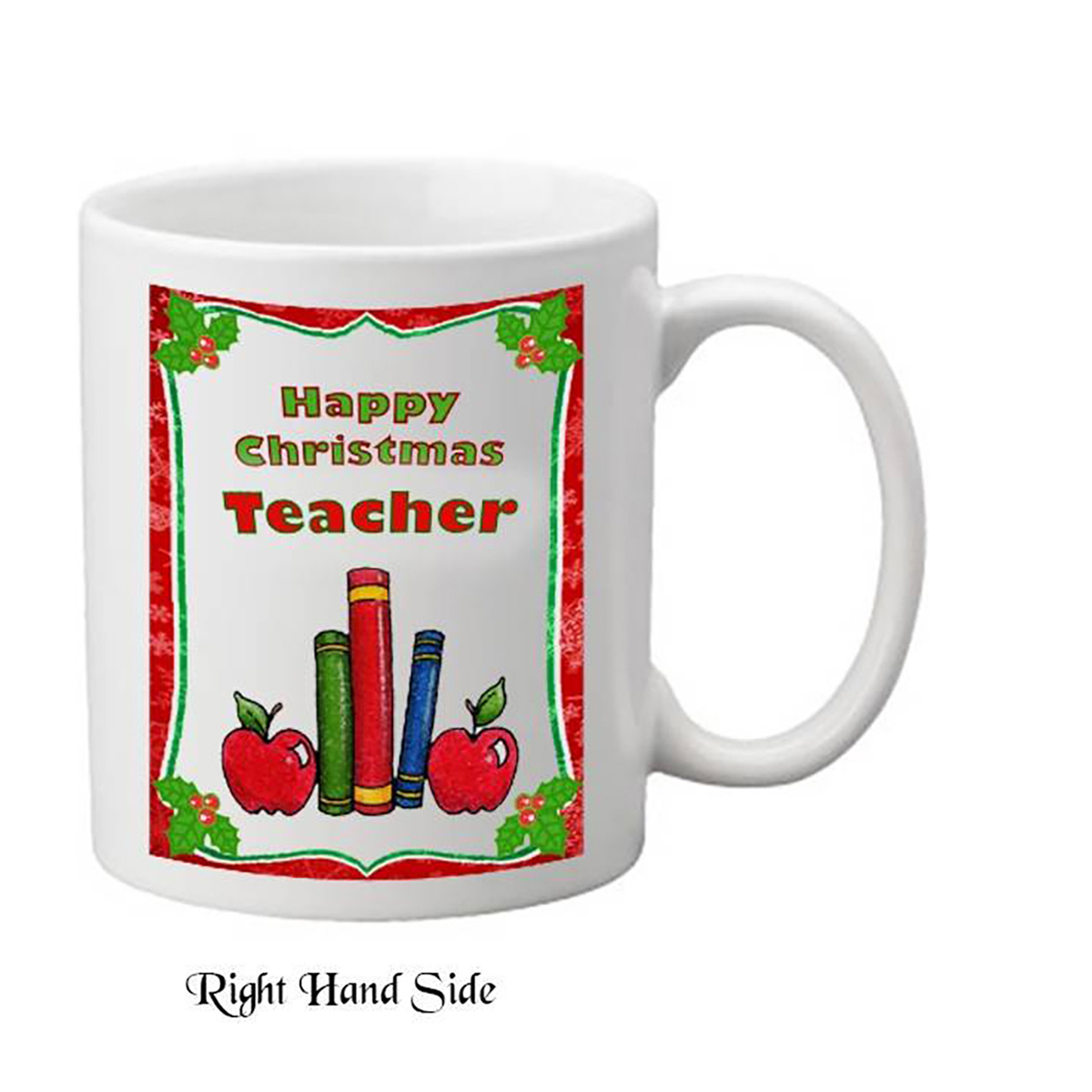 Personalised Christmas Teacher Mug Gift - Apple Holder
